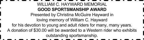 YOUTH CLUB HORSEMANSHIP DIVISION Open to Youth Club Members only. 1a.