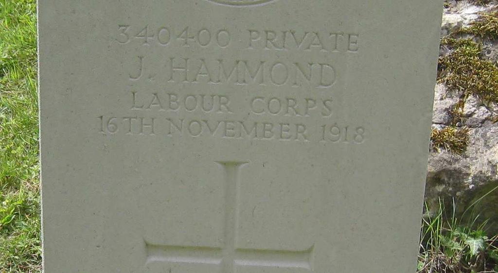 Son of William Hammond and the late Elizabeth Hammond of Paddlesworth, Snodland, West Malling, Kent. Buried East Peckham (St.