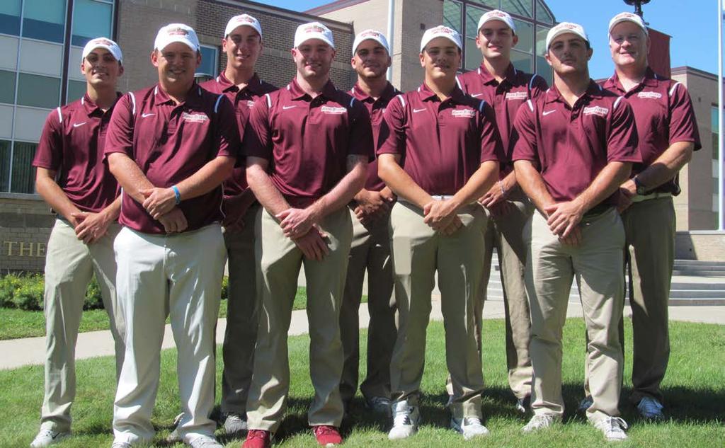 The 2016-17 Rhode Island College Men's Golf Team Front Row (left to right): Steven Letterle, Austin Cilley, Drew Quirk, Mike Caparco.
