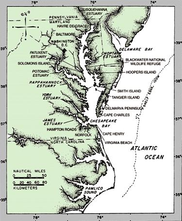 Valleys: Delaware Bay, Cheaspeake Bay, Pamlico Sound, Albemarle Sounds Eroded