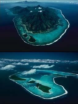 Reefs Fringing Volcano Atoll