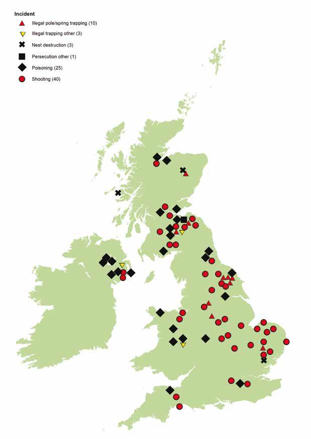 Shooting and destruction of birds of prey Case studies Confirmed bird of prey and owl shooting, destruction and poisoning incidents in 2014.