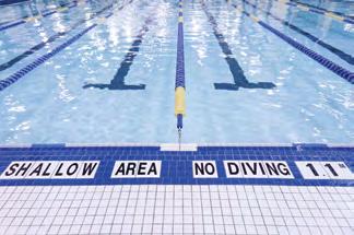 8 Notices, Signage and Markings The following six separate notices, signage and markings must be posted in the pool area: 1. Caution Notice 2. Shower Sign 3. Emergency Telephone 4. Diving Rules 5.