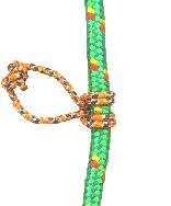 Often a larkshead or prusik knot is used to tie a loop to a line.