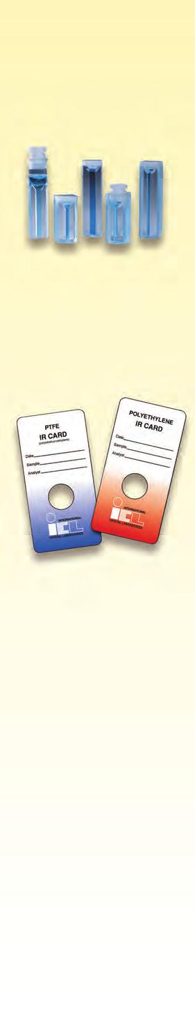 Real Crystal IR Sample Cards & PTFE & Polyethylene IR Sample Cards IR Sample Cards SEE For Spectra of Sample Card Substrates PTFE, Polyethylene, KBr, KCl & NaCl US Patent No. 7,932,095 UK Patent No.