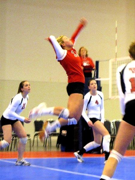 ATHLETE SPOTLIGHTS Sally Shumaker began her competitive volleyball career at age nine, when she competed on her first nationally ranked club team.