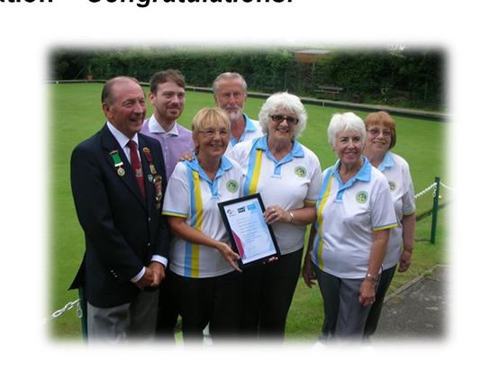 Bushey Bowling Club achieve Clubmark certification - Congratulations! On Thursday 16th July 2015, Bushey Bowling Club were the proud recipients of a Clubmark certificate.