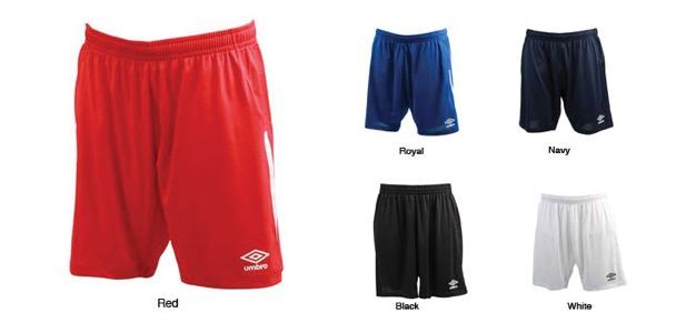 45 UMBRO PITCH SHORT Elasticized waist with drawstring. Liner in white body only.