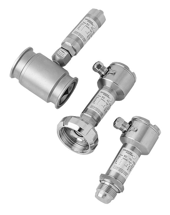 ED 701 Hygenic Pressure Transmitter Hygienic process connections Complete range of electrical connections 4... 20 ma and Voltage outputs Accuracy: 0.1%, 0.2% and 0.