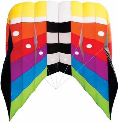 The larger sizes can be used as "sky anchors" to lift larger line laundry or inflatable kites and need to be treated with considerable respect. They go up easy in a very wide wind range.