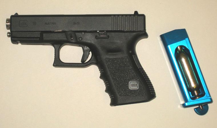TRS-GL19 Glock 19 (pictured with an optional 8 gram magazine) TRS-GL22 Glock 22 and