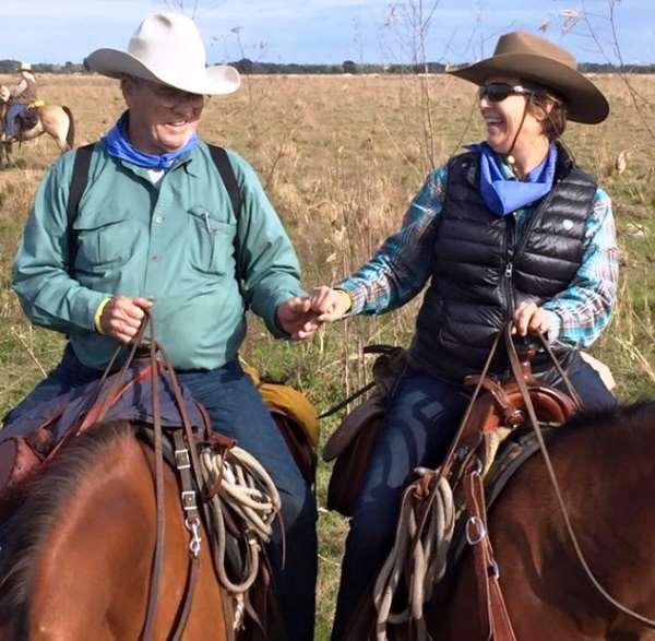 Florida cattle drive offers father-daughter outing; History and environment highlighted for posterity Ellison Hardee (left) and his daughter Robin Hardee McCracken are seen during the cattle drive.