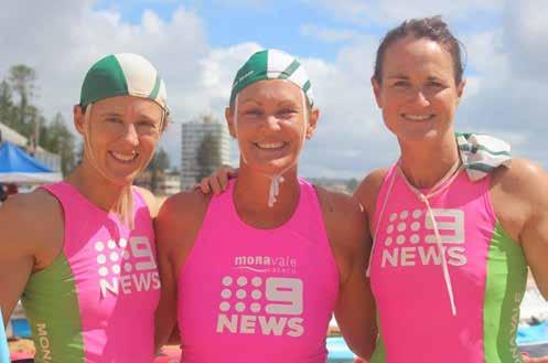 MONA VALE TRIO HOT IN MASTERS WATER EVENTS These three Mona Vale beauties certainly had a good hit out at the Branch Masters Championships.