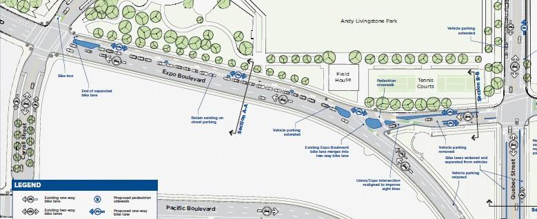 Proposals for Walking/Cycling Network in Viaducts Area HUB Vancouver suggests the following modifications to the City s proposals for the viaducts area including gaps in the City s proposals: Make