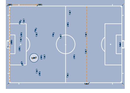 AR Positioning Goal/No Goal BLUE ARROW: If there is a close play and the AR decides a Goal is scored, first raise your flag, make eye contact with the referee.