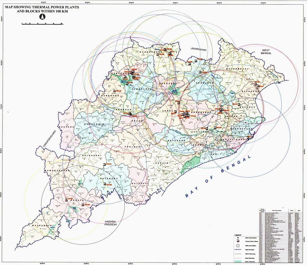 Locations of TPPs & Blocks within 100 Km Nos. of Blocks in Odisha 314 Nos.
