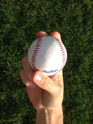 2 Seam Fastball/Sinker Fingers along the seams. Try pressure with the index finger. Notice thumb position on this grip.