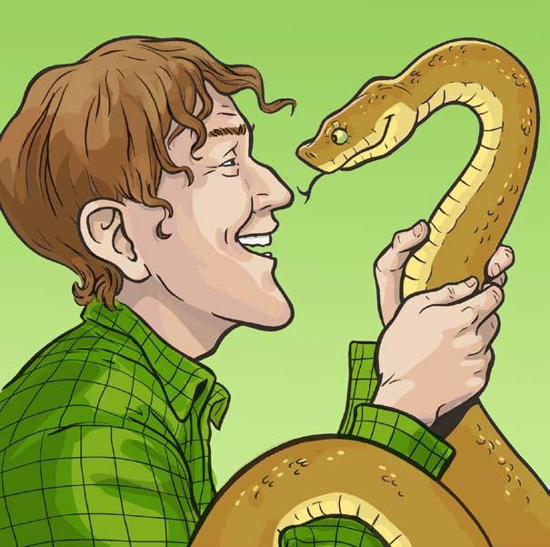 Bill laughed as he pulled the snake off his leg. Well, snake, said Bill, I guess you can come along with us now. The snake curled around Bill s shoulders as friendly as a kitten.