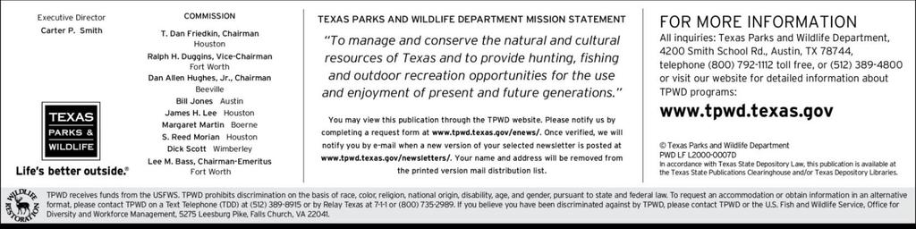 Thank you for supporting the Texas Parks and Wildlife Department and the Game Wardens who are the first line of defense against poaching in Texas.