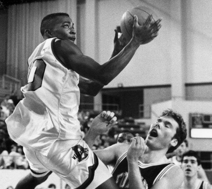 and 1996, earning first-team all-conference and all-tournament honors both years. Nicknamed Ozone due to his phenomenal jumping ability, Williams averaged 13.