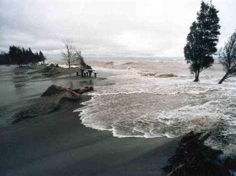 Storms a major cause of coastal erosion Erosion of a beach is often in spurts, with high
