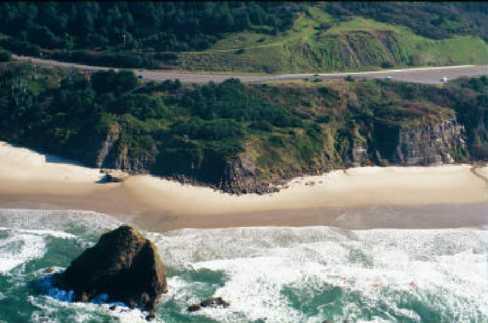 These photos show a beach on the west coast of the USA.