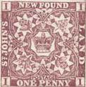 1857 FIRST PENCE Issue engraved; no watermark; imperforate; cross-wire mesh