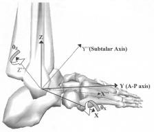88 O Connor and Hamill epicondyles. The frontal plane of the leg was defined by the four markers placed over the epicondyles and malleoli.
