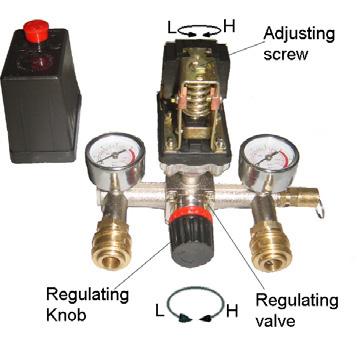 OPERATION AND ADJUSTMENT 1. The compressor is controlled by a pressure switch.