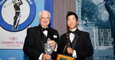 Head coach Steve Desimone and Michael Kim at the 2013 Ben Hogan Award ceremony where Kim was a national finalist for the prestigious honor.