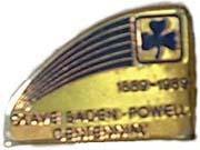 Note: For wear on uniform by Brownies and Guides. Lady Baden-Powell Centennial (1989) Pin 1. C1021 4 Pin version of the badge.