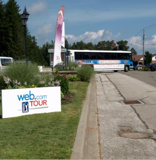 Shuttle Wrap Branding on shuttles bringing spectators and volunteers between the parking lot and tournament play