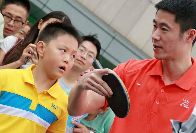 sions based on his observation of the Training Camp, Wang Liqin remains upbeat about the future opportunities to help the ITTF to develop table tennis around the world.