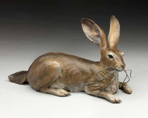 Diane D. Mason, SAA Resides: Berthoud, Colorado, USA b. 1951, Illinois, USA Just Jack Black-tailed Jackrabbit Bronze 10.5 x 20.
