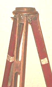 ET 36, Split Leg Tripod, A. Lietz Co, c. 1910 Legs have old partial red paint with white bands 1 foot down from the top.