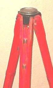 1950 Legs are painted bright florescent red; aluminum head 3 1/2" x 8.