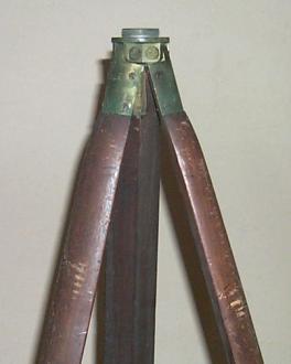 LV 25, Solid Leg Tripod, Andrews & Son, c. 1880. This tripod came with the 16-inch dumpy level, English style.