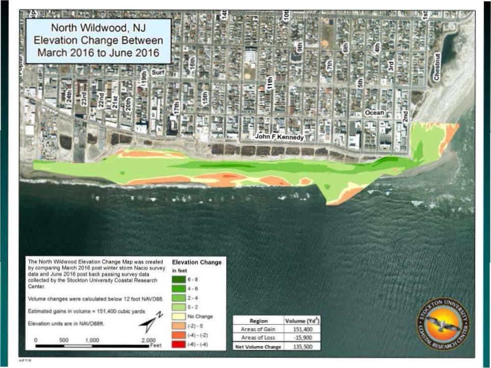North Wildwood, NJ Elevation Change Between March 2016 to June 2016 The Non 11 'Miiiwood Eltvtllon Chonge Mop wh oroill(i byoomporlng Moich 1010 pool wln1oroto<m Nocoo tv.._y data nd Ju,,.
