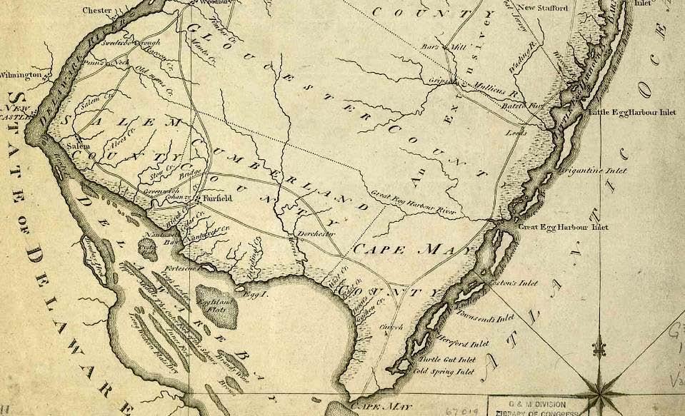 1795 Franklin Map Shows Inlets Inlet