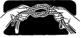 Hold one end of the rope in each hand.