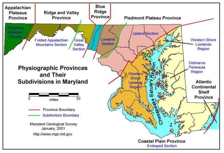 Maryland s Physiographic Provinces Source: