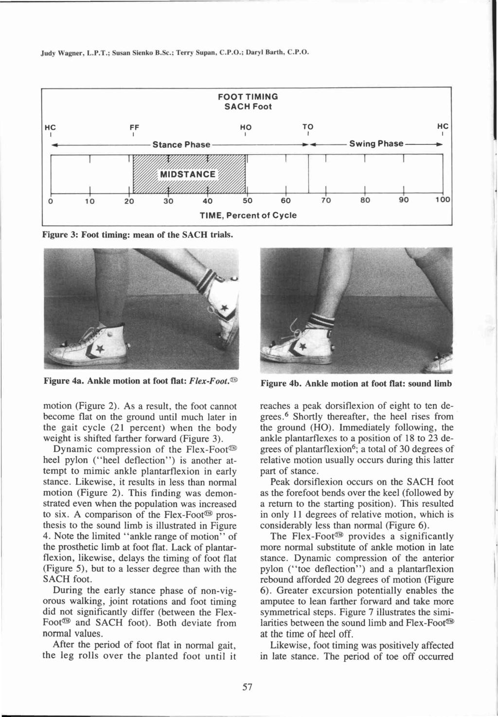 Figure 3: Foot timing: mean of the SACH trials. Figure 4a. Ankle motion at foot flat: Flex-Foot.(tm) motion (Figure 2).