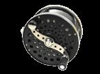 222 A Hardy Perfect 3⅜ trout fly reel, ebonite handle, alloy foot, white agate line guide (no cracks), milled rim tension screw and Mk.