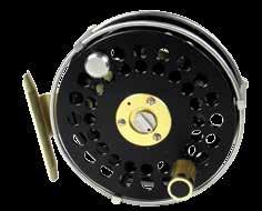 and spindle mounted tension adjuster, numbered 104, light signs of use, mainly to rim edges 250-450 570 A good Ari t Hart Lake Taupo F3 trout fly reel, left hand wind model with multiperforated black