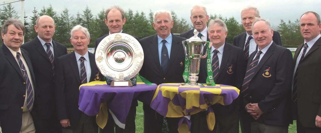 Photographed at the opening of the Rugby Pitch in Ballyhaunis. L-R: Hugh Curley, Ned Curley, Peter Gallagher, David Walsh, John Lyons (IRFU President), Canon Joseph Cooney and Bernie Jennings.