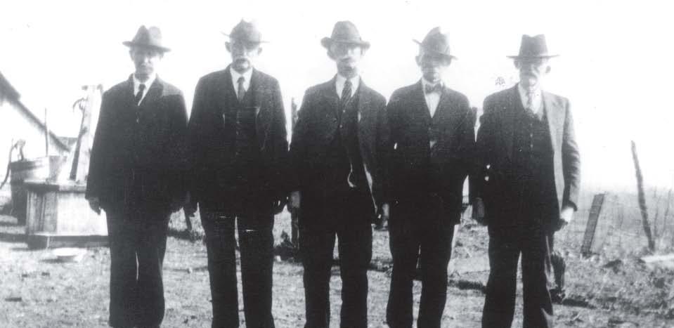 The five Carroll brothers, late 1920s. L-R: Jim, Redmond, Frank, Anthony and Henry. leased land, as there is no evidence in the county s archives of his ever holding title to any property there.