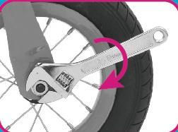 Center the wheel in the fork and tighten both nuts securely to the recommended torque, alternating form on to the other.