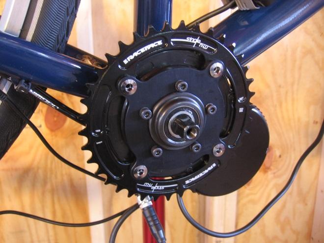 Check very carefully that nothing, including the back of the chainring bolts, will conflict with the motor assembly before turning on the motor,