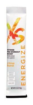 ENERGIZE XS INTENSE PRE-WORKOUT BOOST XS Intense Pre-Workout Boost provides a boost of rhodiola without creatine.