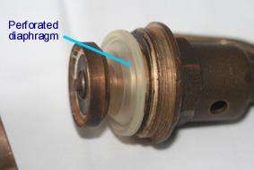 Excessive wear of valve spindle.